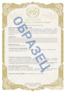 Образец Сертификат СТО 01.064.00220722.2-2020 Славянск-на-Кубани Сертификат СТО 01.064.00220722.2-2020 