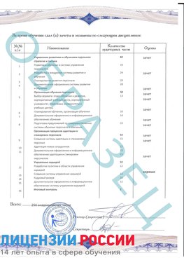 Образец приложение к диплому (страница 2) Славянск-на-Кубани Профессиональная переподготовка сотрудников 