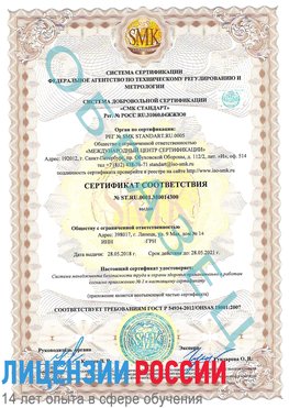 Образец сертификата соответствия Славянск-на-Кубани Сертификат OHSAS 18001